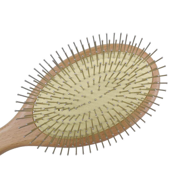 Manufacturer Beech Wood Hair Brush with Metal Bristles Ningbo Leju