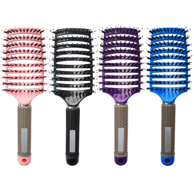 Professional Nylon And Boar Bristles Curved Vented Brush for Faster Blow Drying for Women