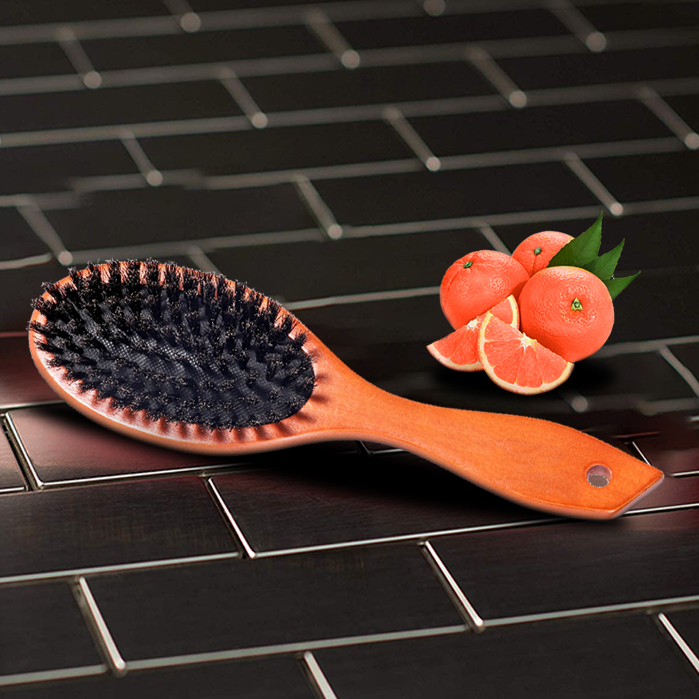 Private Label Natural Brown Wood Boar Bristle Brush for Hair factory
