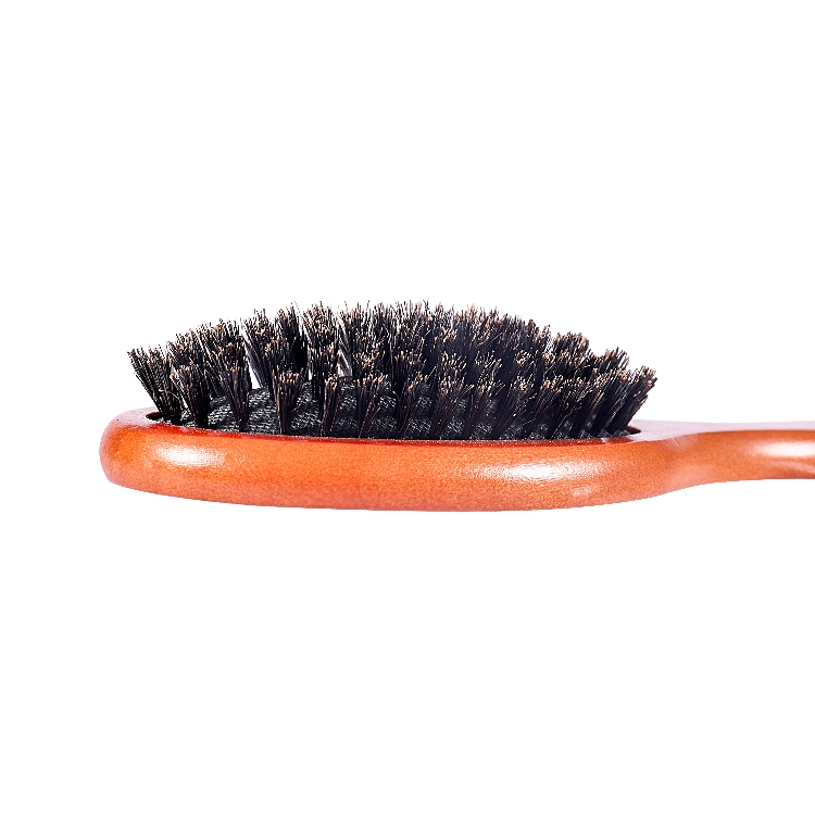 Private Label Natural Brown Wood Boar Bristle Brush for Hair factory