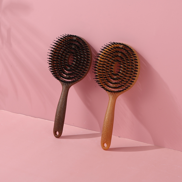 private label hair brush wheat straw brush round vent hair brush low moq biodegradable oem 