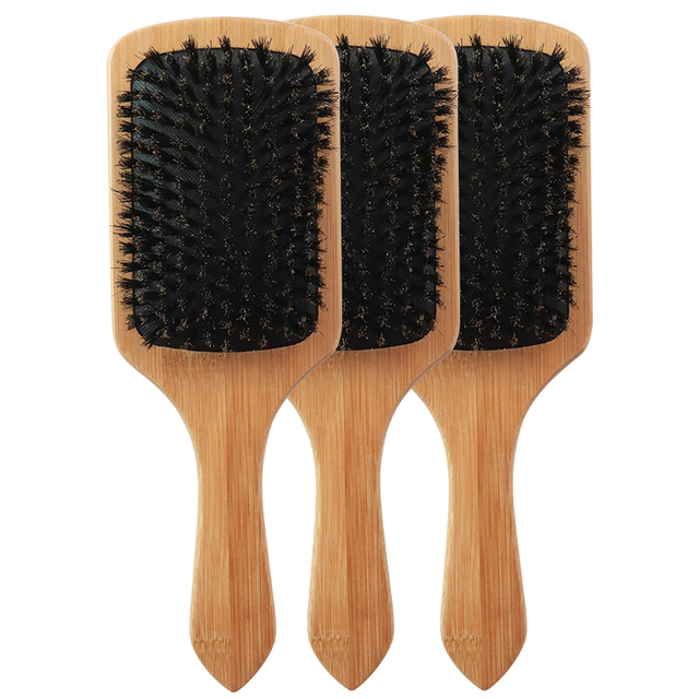 Cheap Paddle Detangling Scalp Massage Boar Bristle Bamboo Cushion Hair Brush Factory