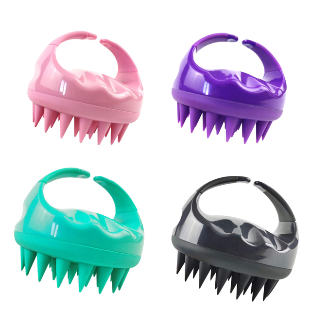 Round Handheld Shower Scalp Massage Silicone Shampoo Hair Brush factory supplier oem 