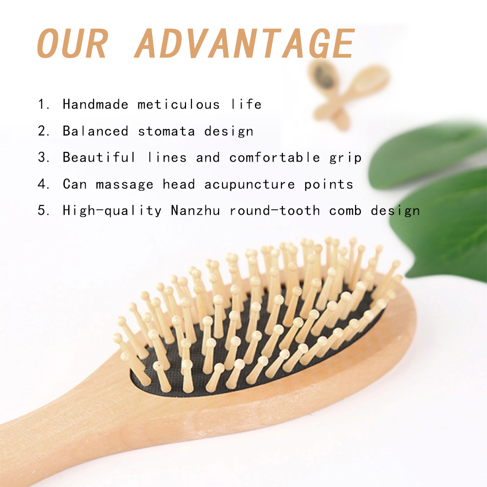 EcoFriendly Cherry Wood Scalp Massage Hair Brush for Home Ningbo Leju Comb Brush Products Co