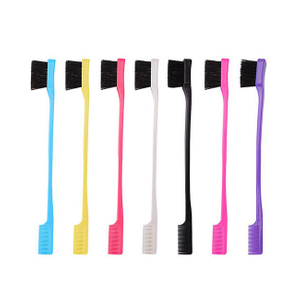 Double Sided Colorful Edge Brush And Comb Private Label Edge Hairline Dyeing Brush Factory