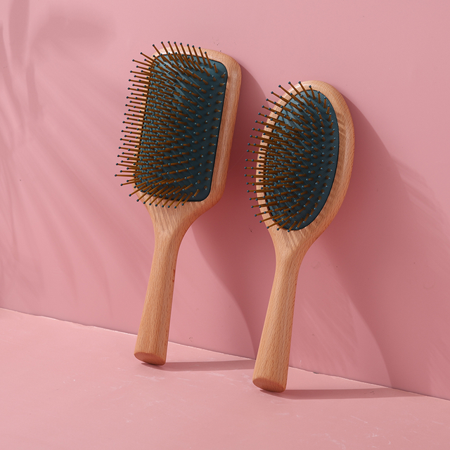 Eco-friendly Natural Wooden Nylon Paddle Hair Brush Factory Direct Supply Detangling Paddle Hair Brush Private Label oem 