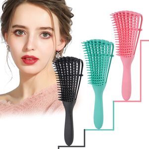 Flexible Bristle Curly Hair Brush Detangling Brush 3 Color Scalp Massager Detangling Brush For Curly Hair Supplier