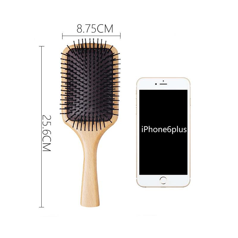 Customize Square Large Scalp Massage Wooden Paddle Brush factory