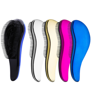 Private Label Electroplate Detangling Hair Brush Dry And Wet Hair Brush Detangler Brush Manufacturer