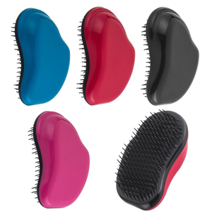 Custom Logo Plastic Detangling Hair Brush Multi-colored Travel Size Platic No Pain Tangle Brush Manufacturer