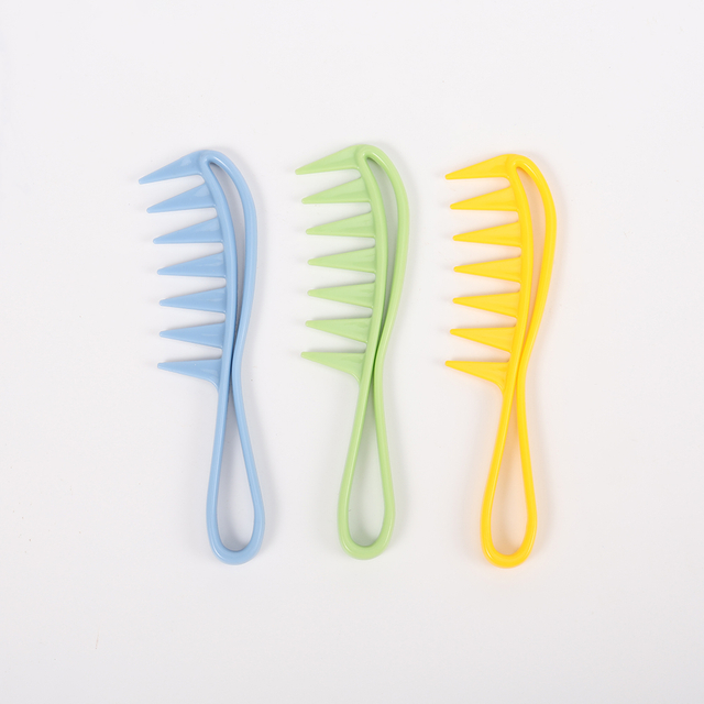 Colorful hair comb candy color large tooth detangling sectioning hair comb brush for women oem factory