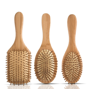 Square Large Scalp Massage Wooden Paddle Bamboo Hair Brush factory