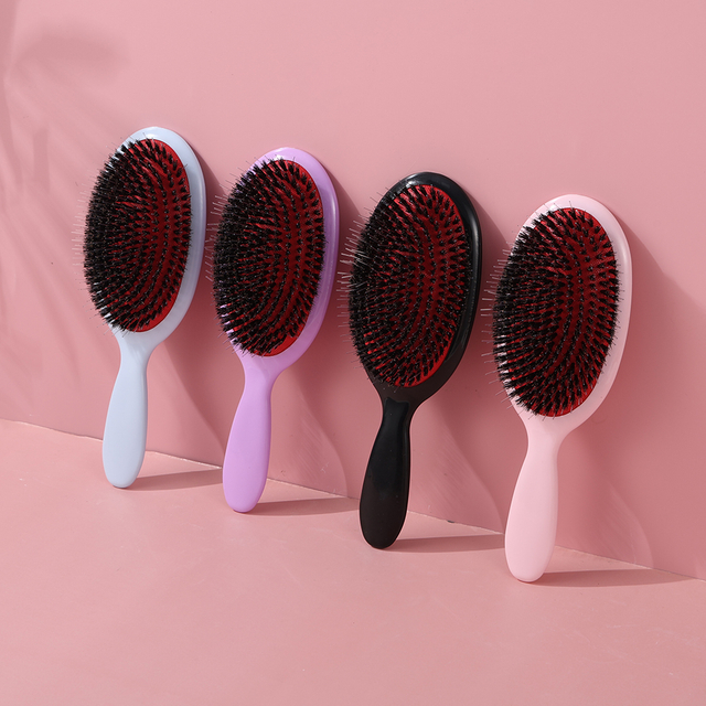 Custom Logo plastic+ Boar Bristle Wig Hair Extension Brush Loop Brushes Wholesale for Women and Men