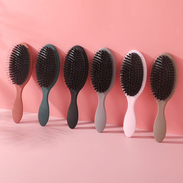 Scalp Massage Nylon Boar Bristle Hair Extensions Brush 5 Colors Hairbrush Custom Logo Dry Wet Brush For Detangling Hair Brush oem factory