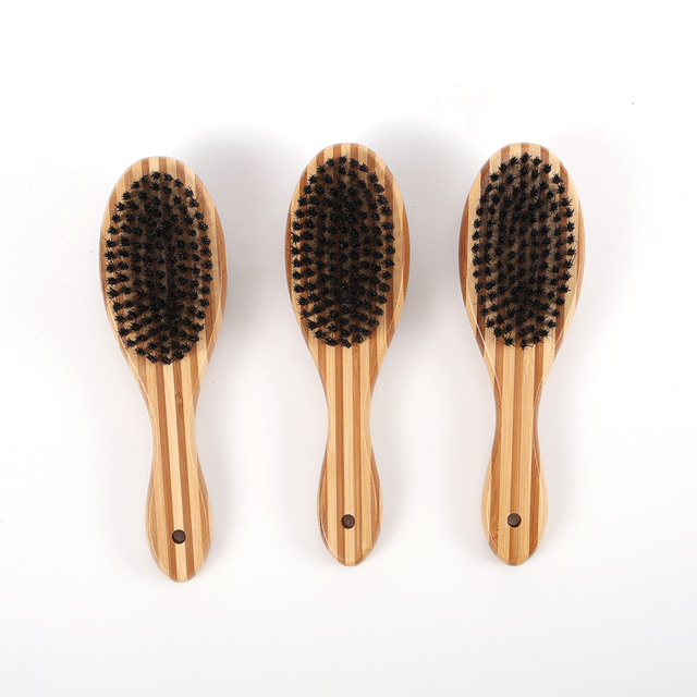 Double Sided Bamboo Paddle Boar Bristle Material Comb for Pet Horse grooming Tool Hair Removal Brush factory