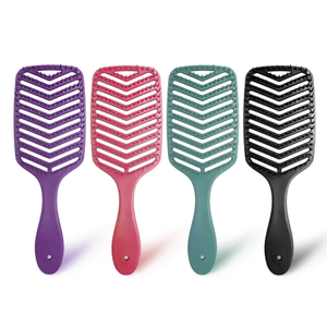 Detangling Massage Fast Dryer Soft Nylon Needle Plastic Vent Hair Brush Custom Logo