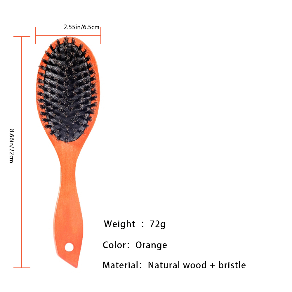 Private Label Natural Brown Wood Boar Bristle Brush for Hair factory