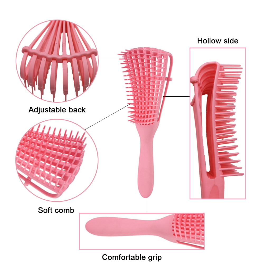 Flexible Bristle Curly Hair Brush Detangling Brush 3 Color Scalp Massager Detangling Brush For Curly Hair Supplier