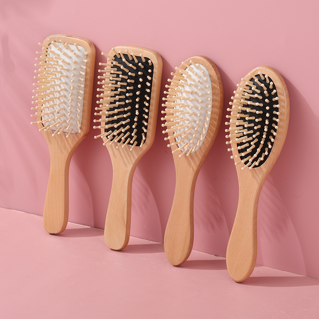 Bamboo Hair Brush Women Styling Hair Comb Hairbrush Wide Teeth Bamboo Combs for Hair Smooth Massage Scalp Brush Barber Comb supplier oem factory