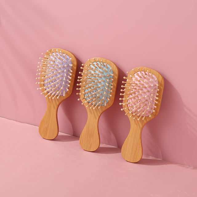 Mini Square Massage Scalp Comb Bamboo Anti Static Hair Brushes factory oem supplier