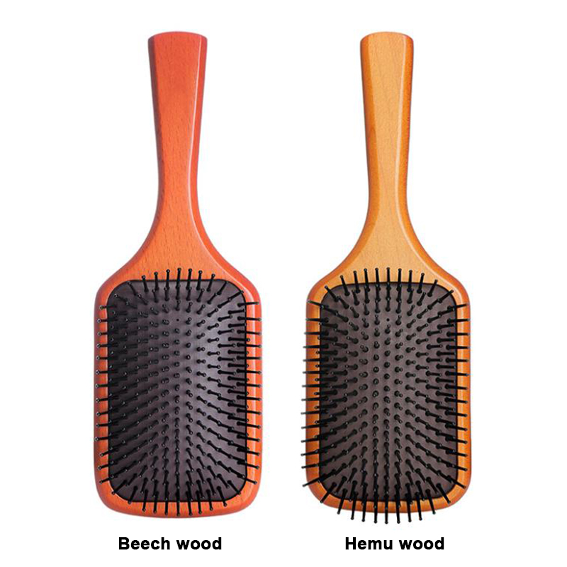 Customize Square Large Scalp Massage Wooden Paddle Brush factory